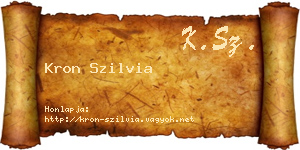 Kron Szilvia névjegykártya